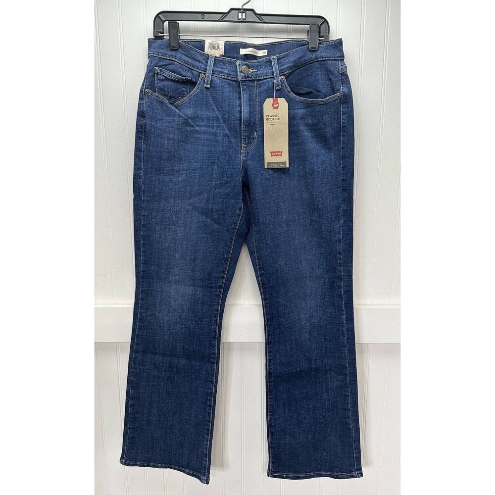 Levis Jeans Classic Bootcut Womens 10/30 Short Stretch Denim Blue Jean Dark NEW